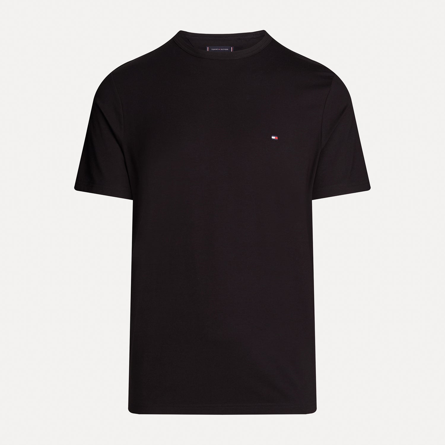 Camiseta Tommy Hilfiger Clássica com Mini Flag Bordada - Preta