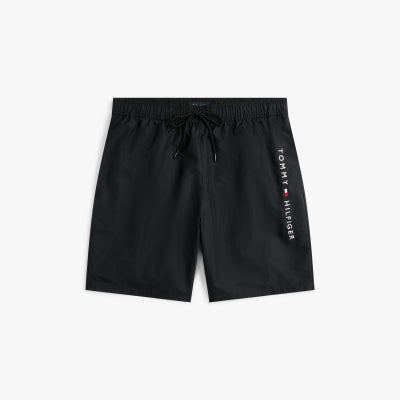 Shorts de Banho Tommy Hilfiger com Logo Vertical - Preto