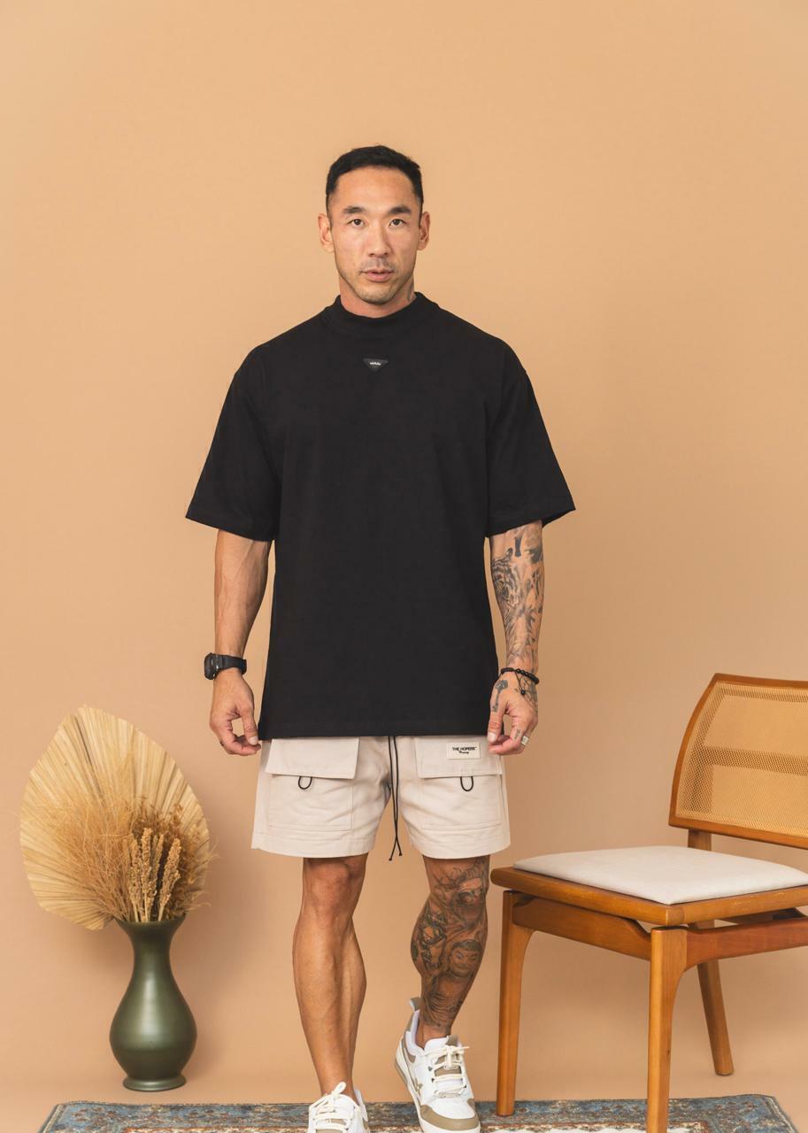 Camiseta The Hopers Oversized Hexagon Tag Preta