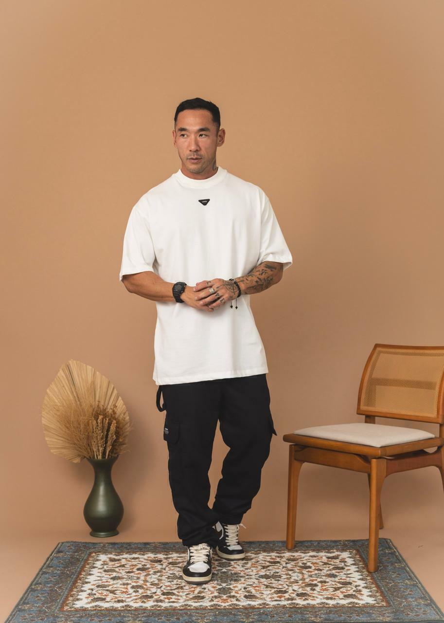 Camiseta The Hopers Oversized Hexagon Tag - Off White
