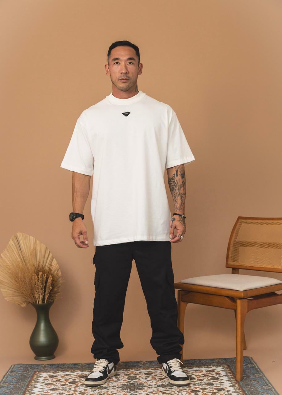 Camiseta The Hopers Oversized Hexagon Tag - Off White