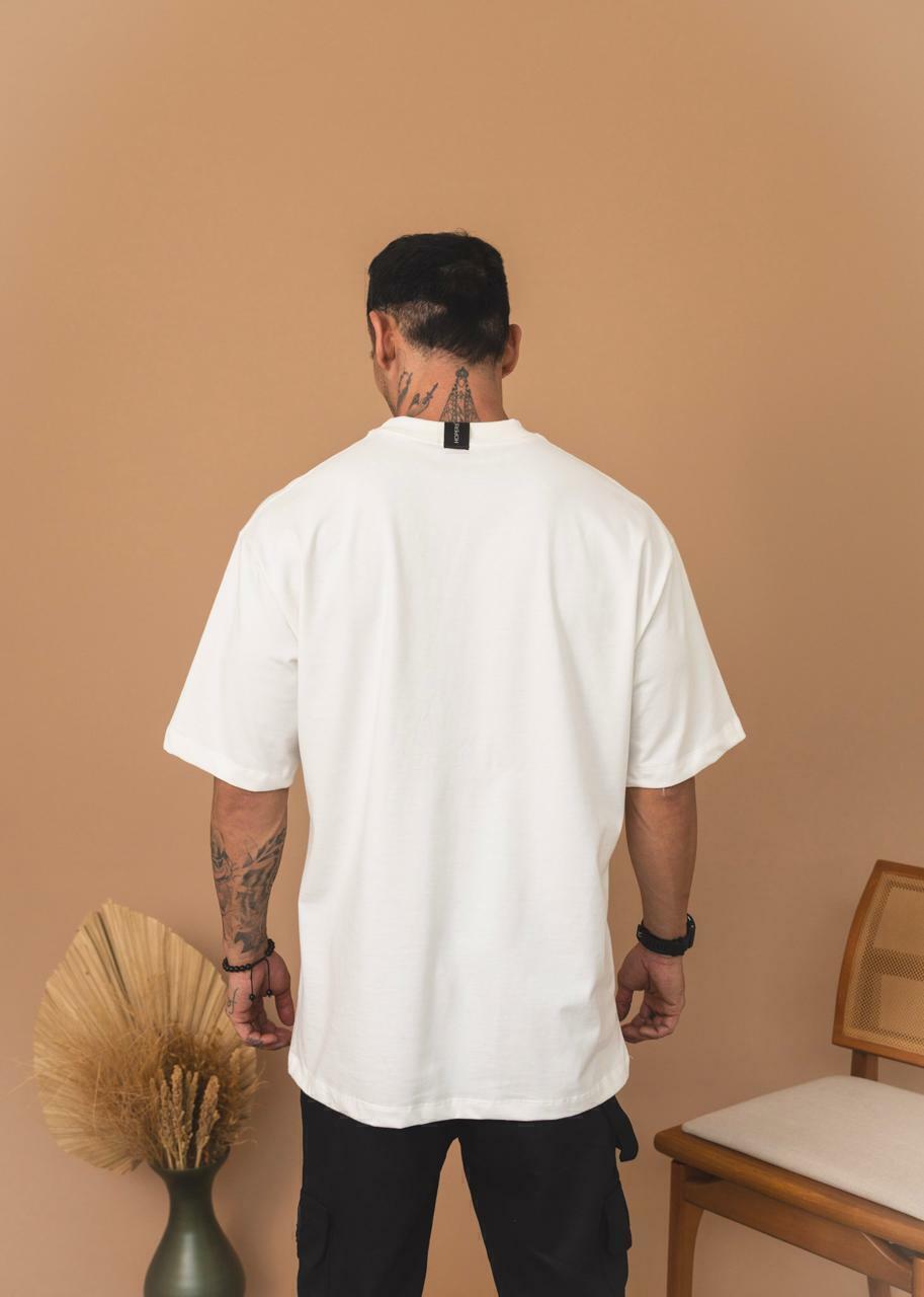 Camiseta The Hopers Oversized Hexagon Tag - Off White