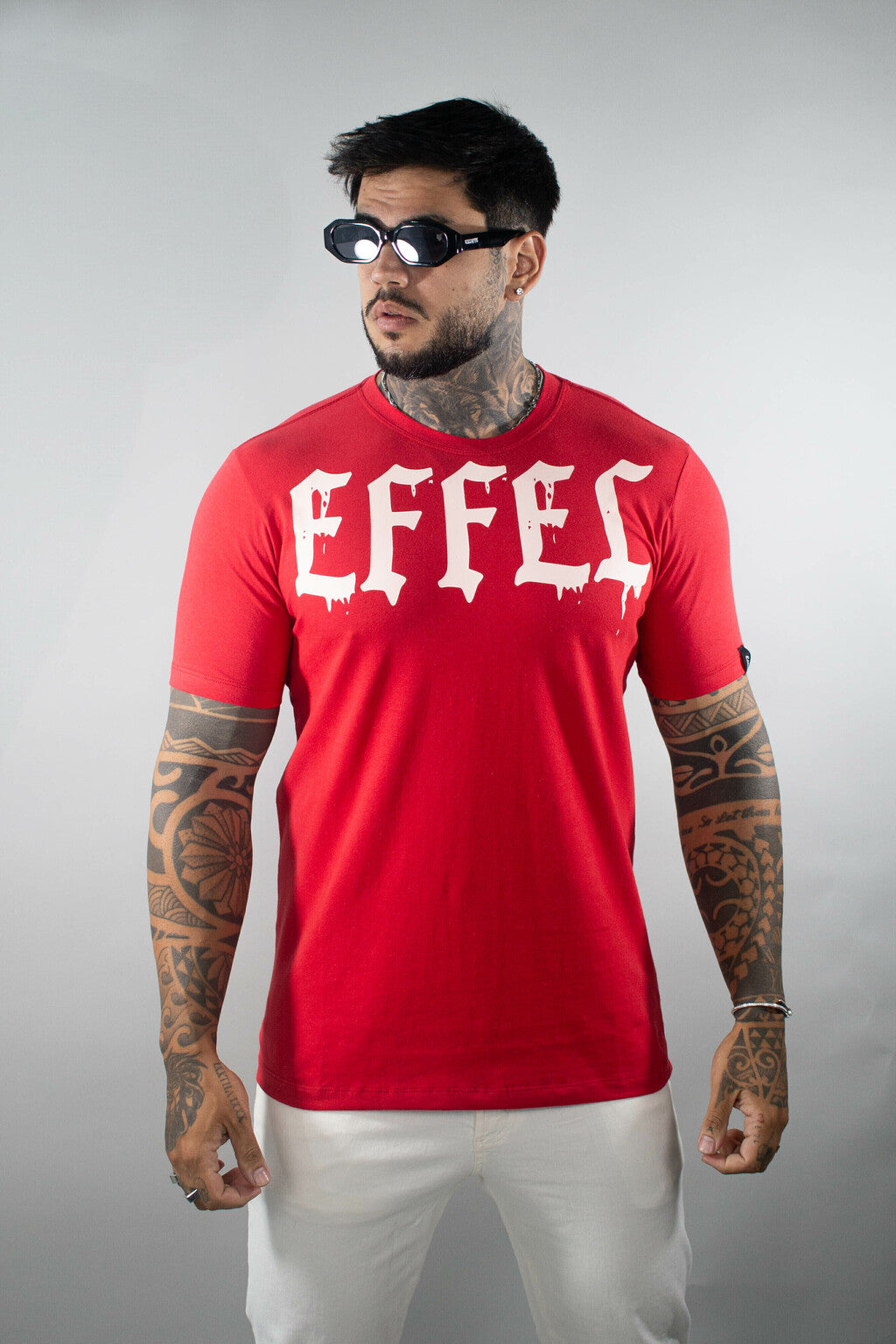 Camiseta Effel Slim Fit Logo Impacto Vermelha