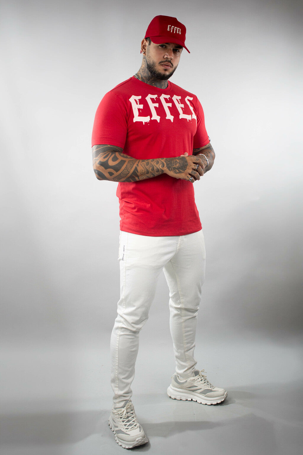 Camiseta Effel Slim Fit Logo Impacto Vermelha