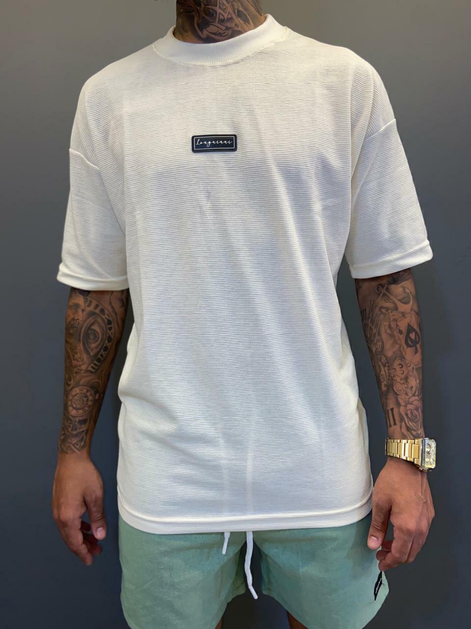 Camiseta Longuini Oversized em Malha Inglesa - Caramelo