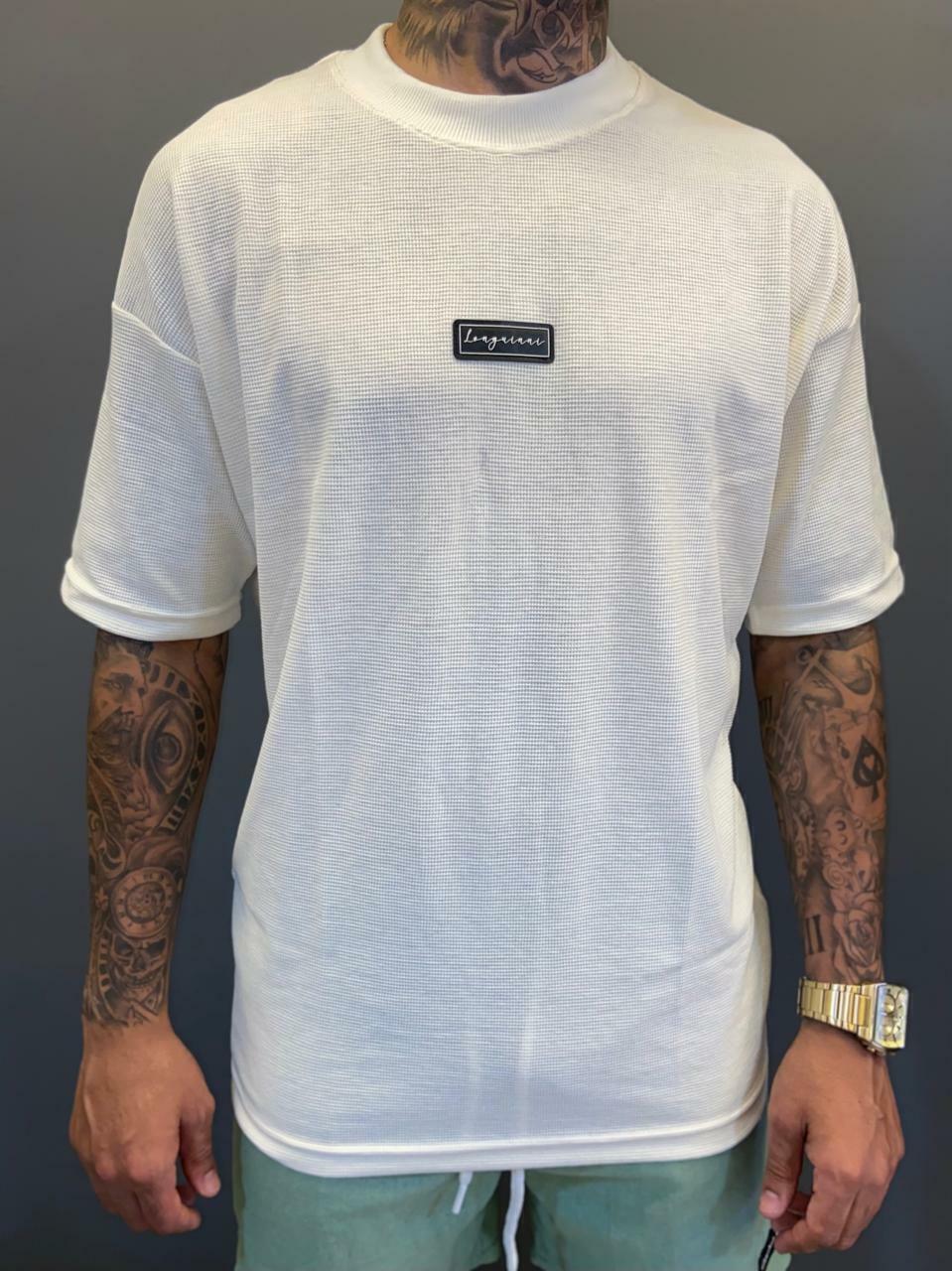 Camiseta Longuini Oversized em Malha Inglesa - Caramelo