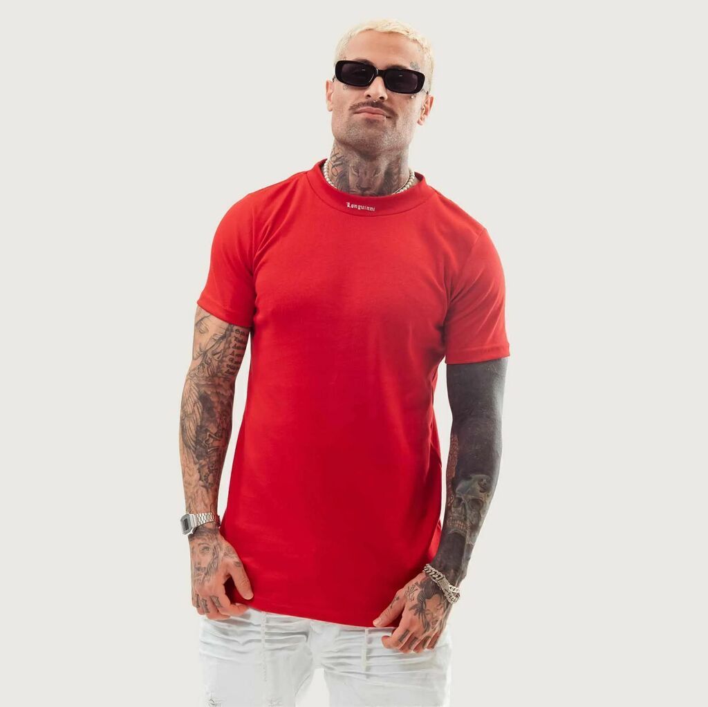 Camiseta Longuini Slim Fit Gola Padre - Vermelha