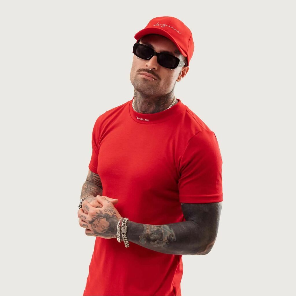 Camiseta Longuini Slim Fit Gola Padre - Vermelha