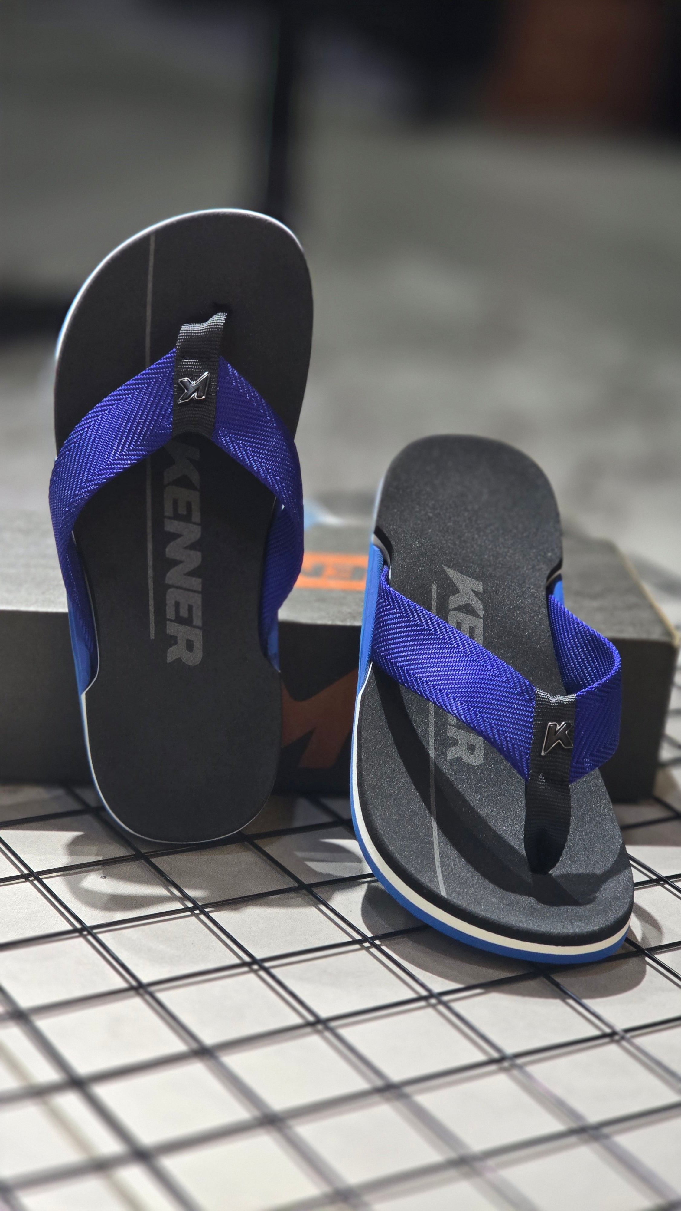 Chinelo Kenner Masculino NK6 Edição 2026 Preto e Azul Royal