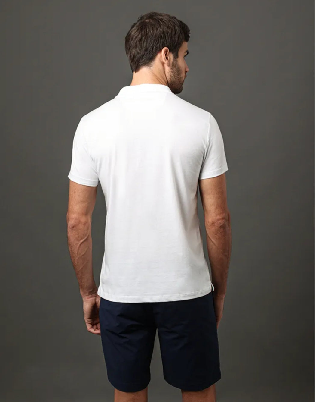 Camisa Polo Calvin Klein Masculina Básica Branca com Logo CK Minimalista