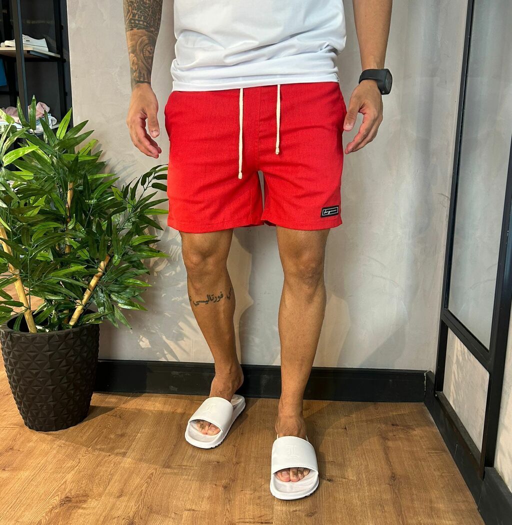 Shorts de Linho Longuini - Vermelho