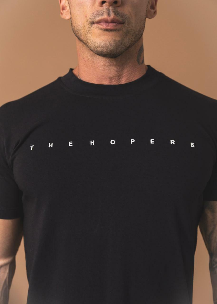 Camiseta The Hopers Slim Fit Letter - Preta