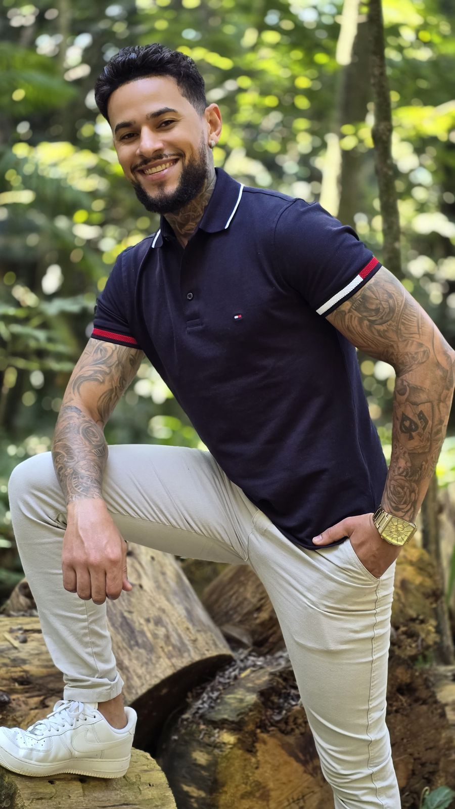 Polo Flag Cuff Slim Fit- Tommy Hilfiger em Algodão Orgânico.